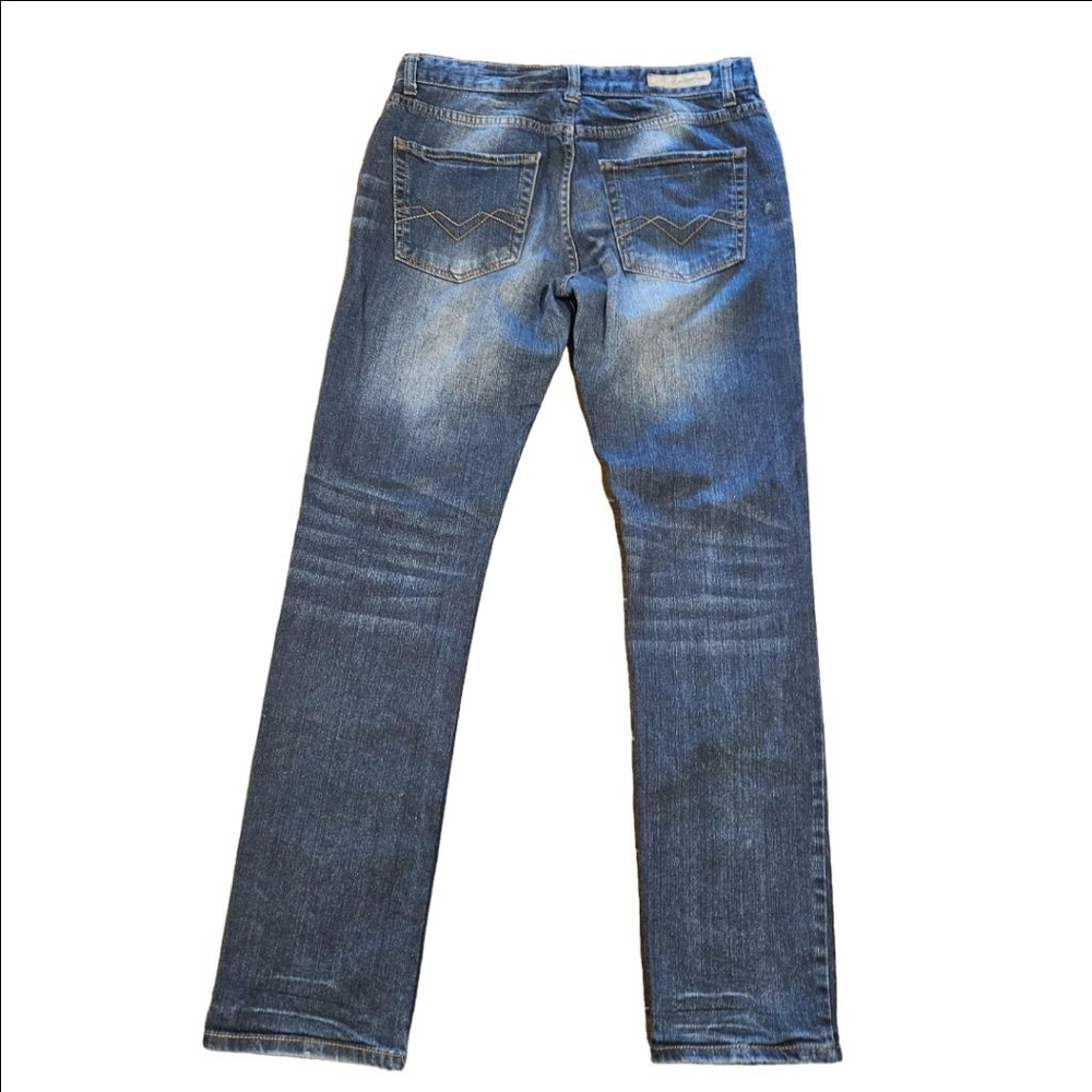 Men's Carbon Jeans Slim Straight Flex Blue Size 32/34, Light distressing - Picture 5 of 8